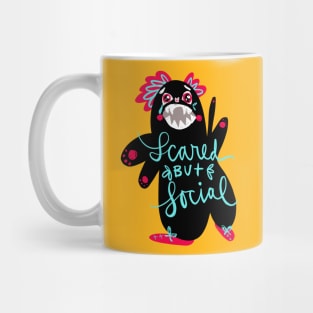 Scared But Social Monster: Weird Funny Awkward Creature Mug